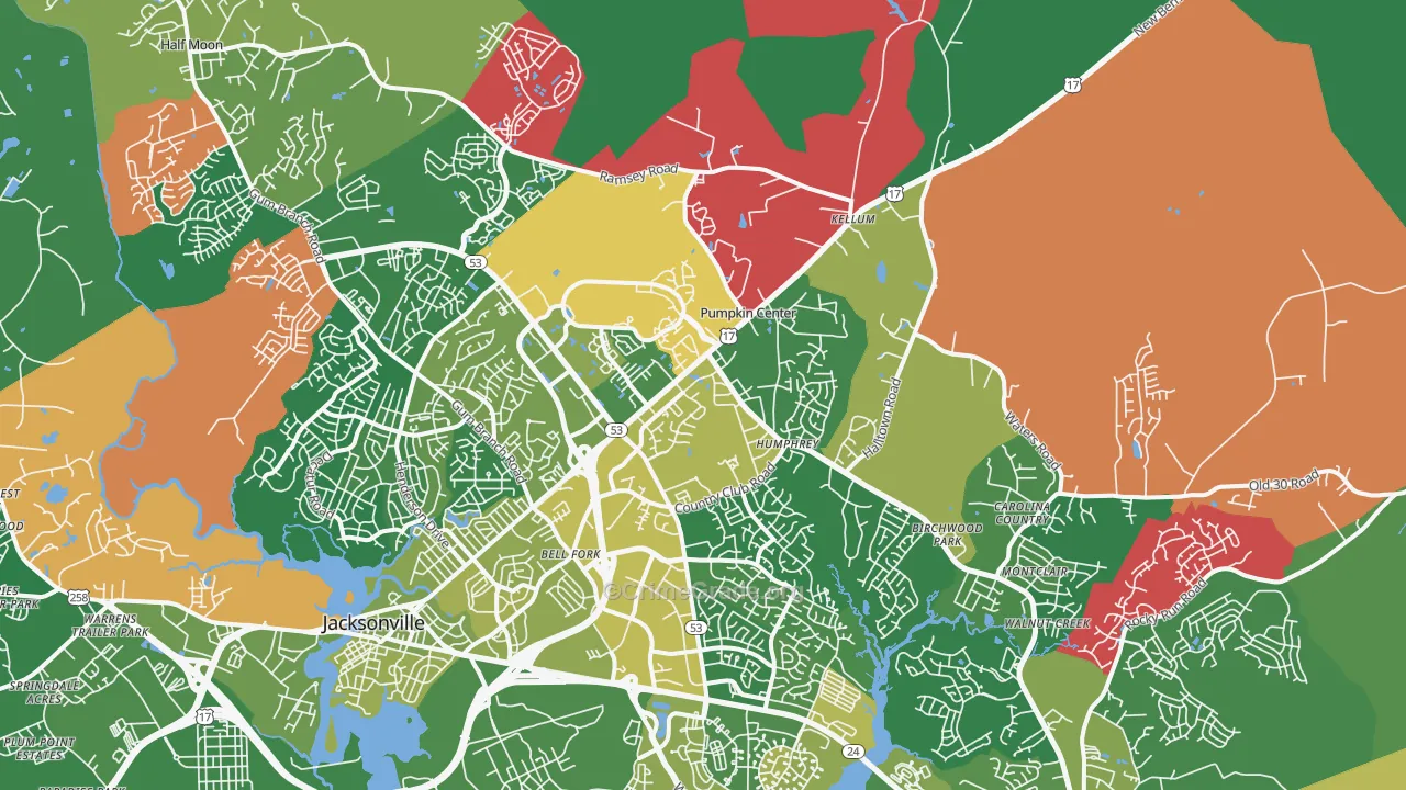 28546, NC Map of Vehicle Theft Rates