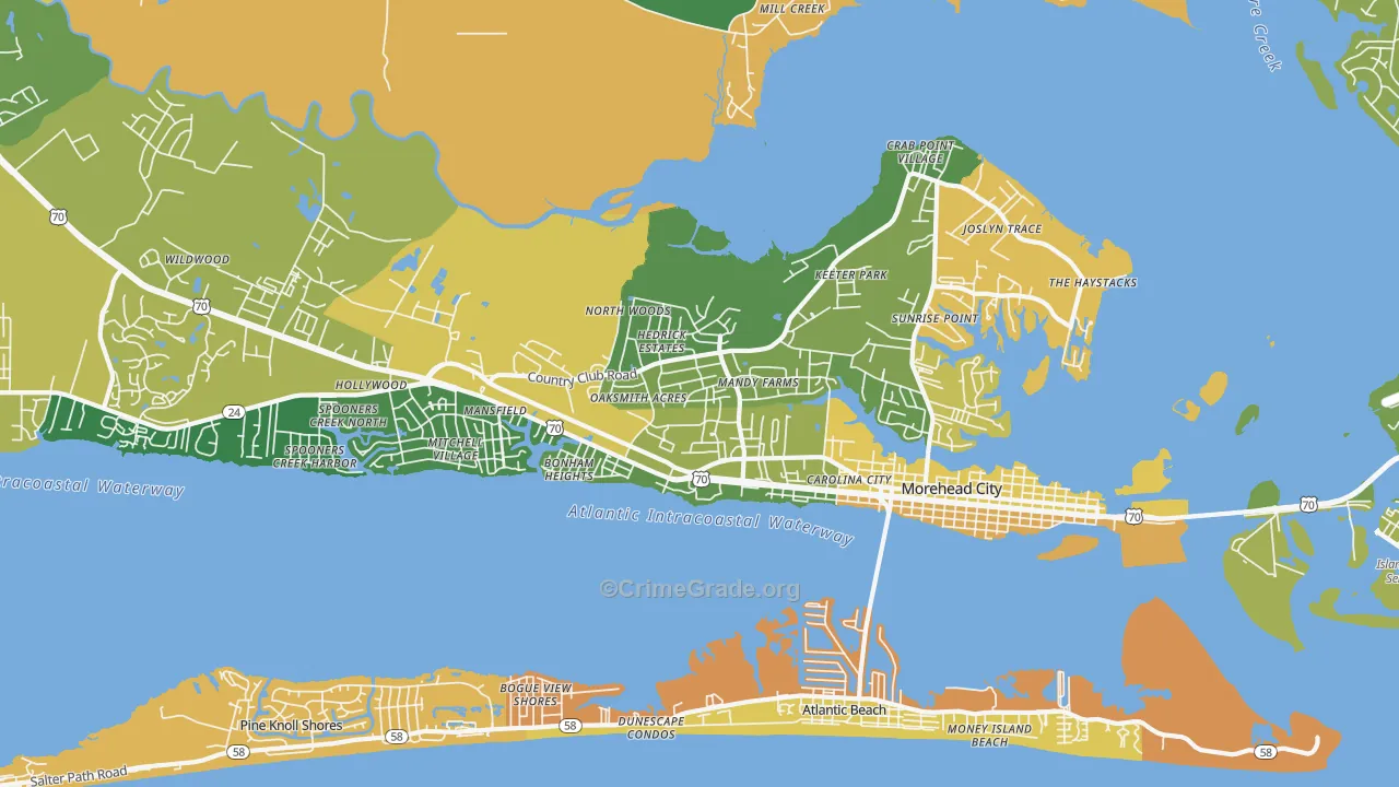 28557, NC Map of Vehicle Theft Rates