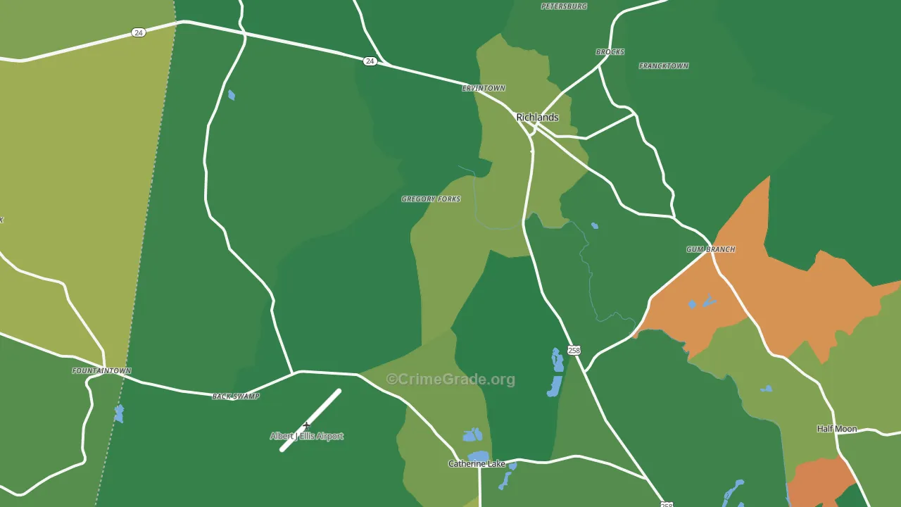 28574, NC Map of Vehicle Theft Rates