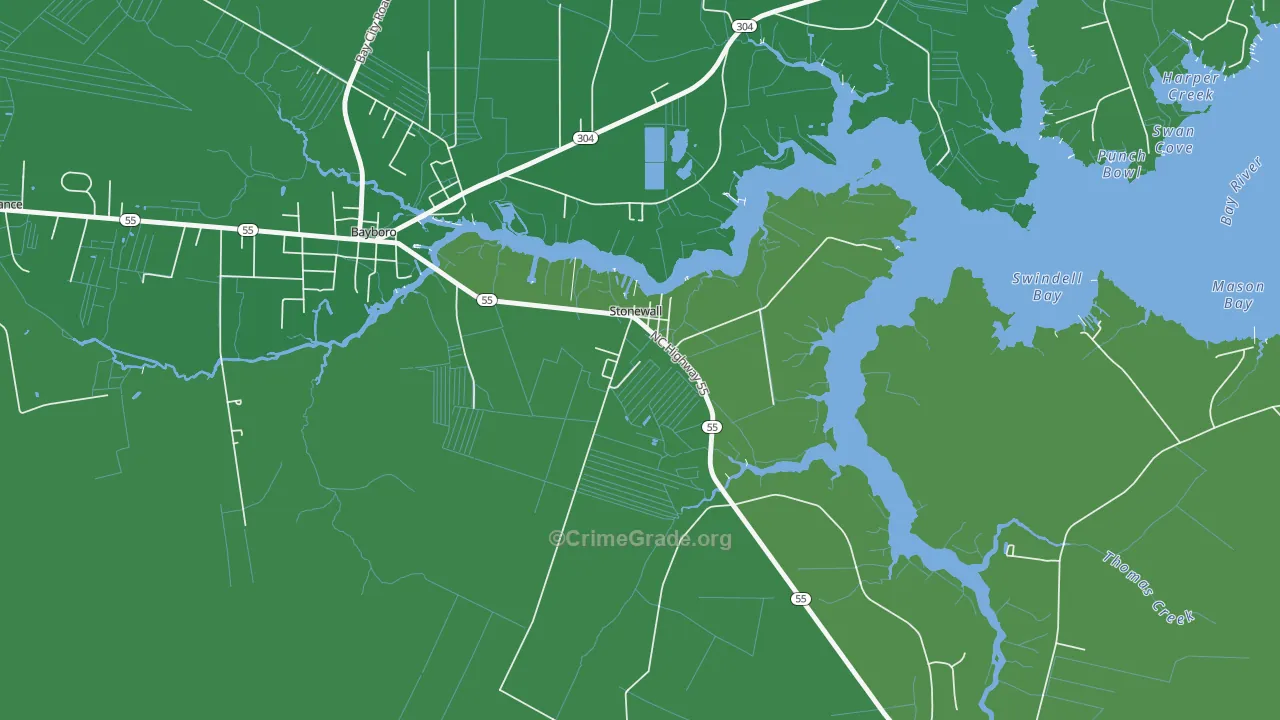 28583, NC Map of Vehicle Theft Rates