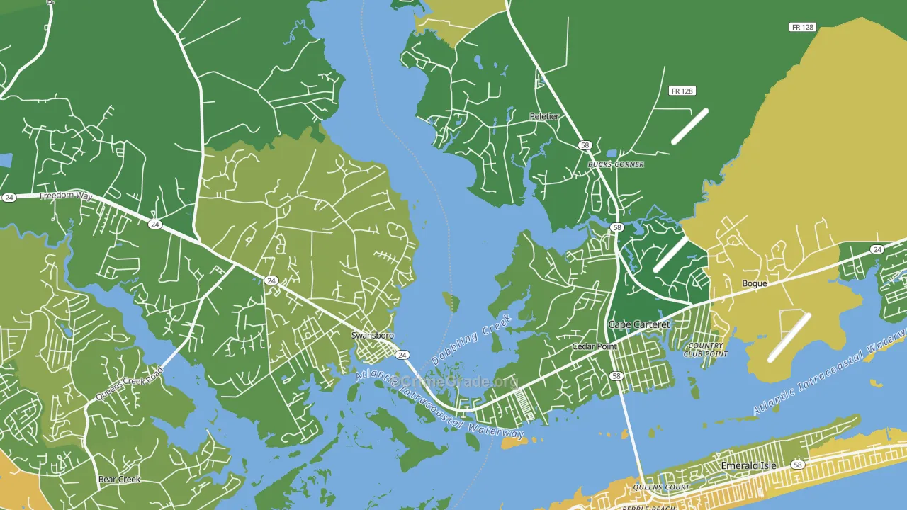 28584, NC Map of Vehicle Theft Rates