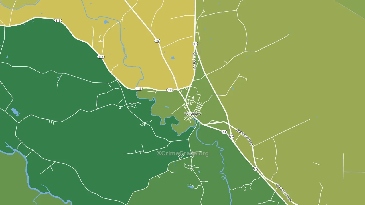 28586, NC Map of Vehicle Theft Rates