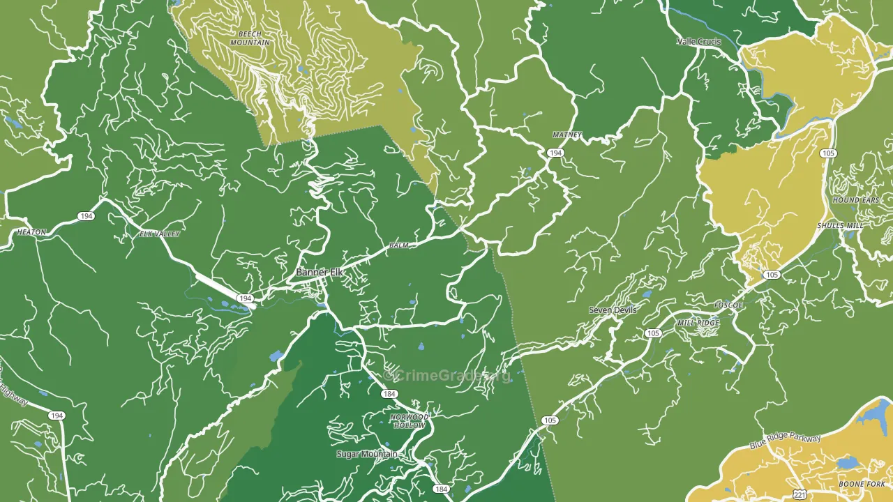28604, NC Map of Vehicle Theft Rates