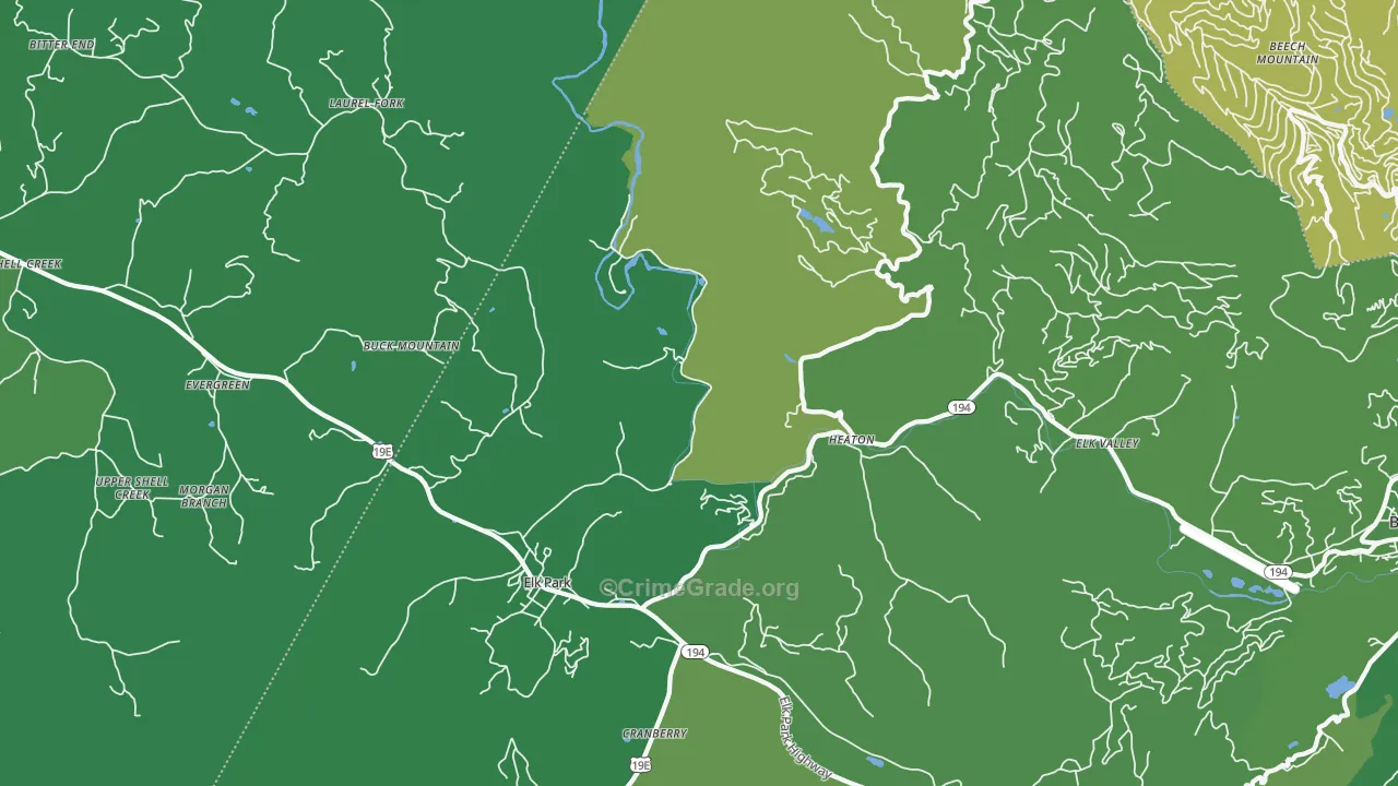 28622, NC Map of Vehicle Theft Rates