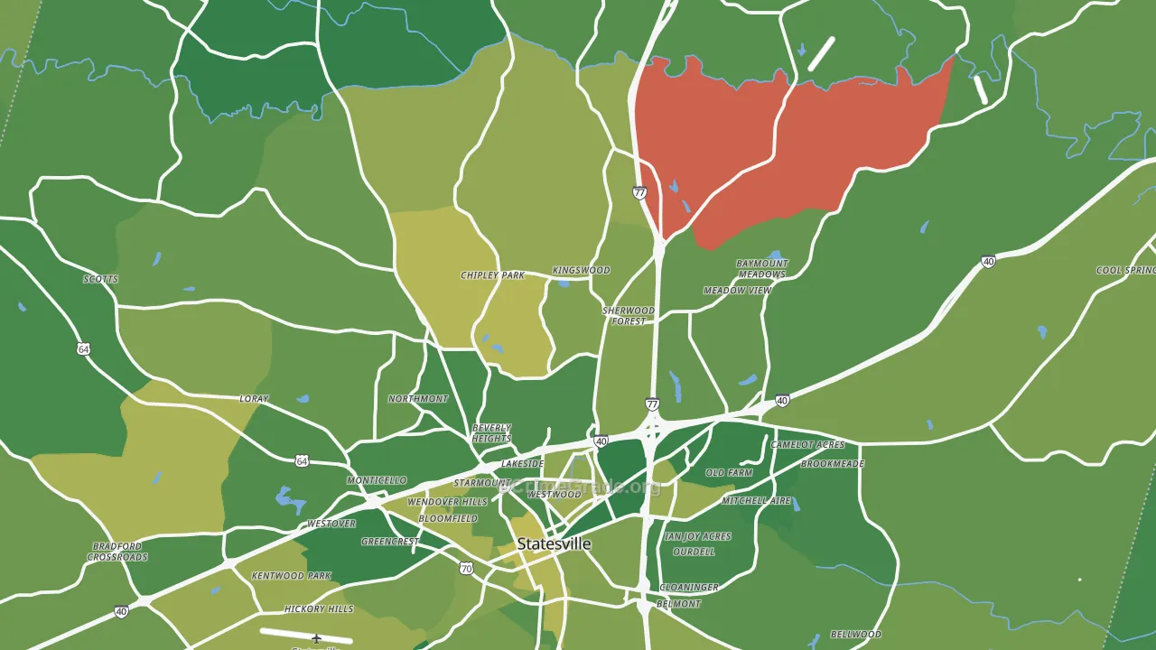 28625, NC Map of Vehicle Theft Rates