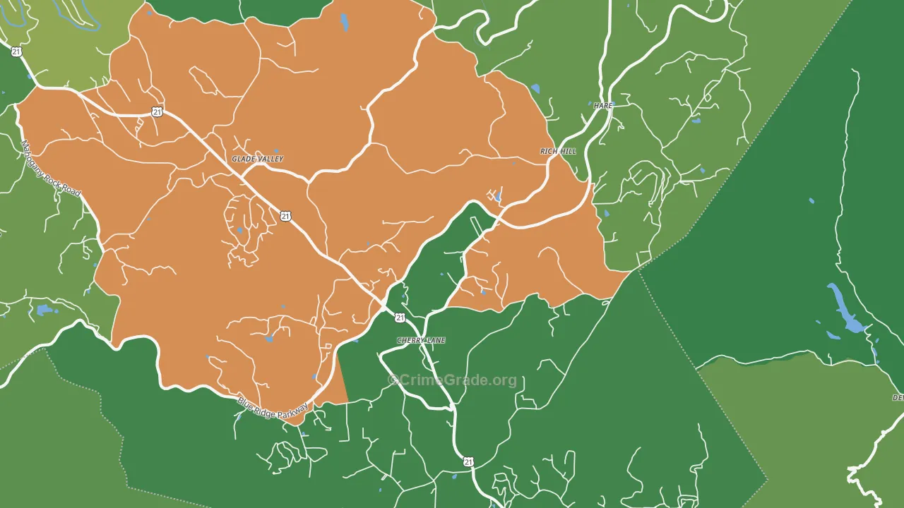28627, NC Map of Vehicle Theft Rates