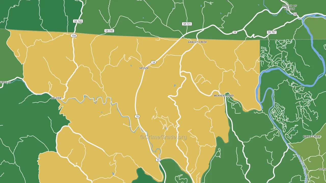 28631, NC Map of Vehicle Theft Rates