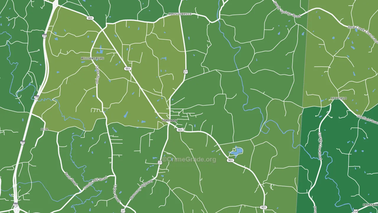 28634, NC Map of Vehicle Theft Rates