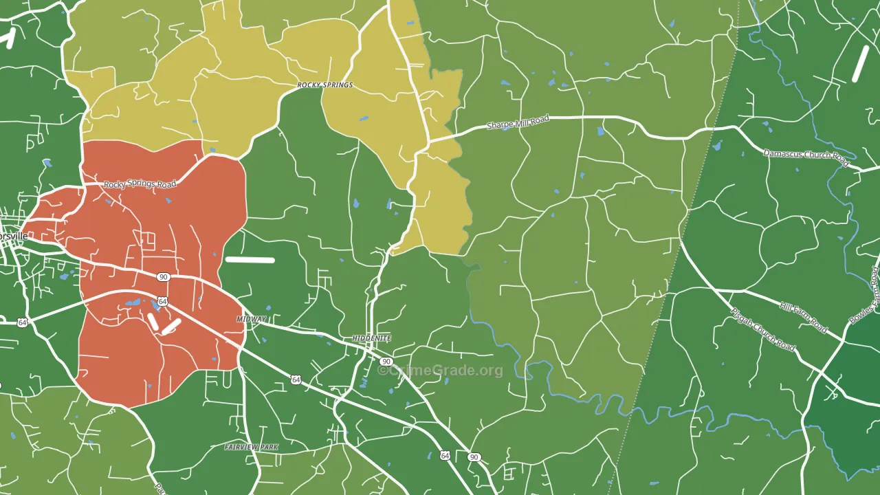 28636, NC Map of Vehicle Theft Rates