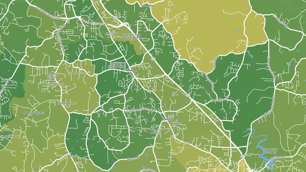 28638, NC Map of Vehicle Theft Rates