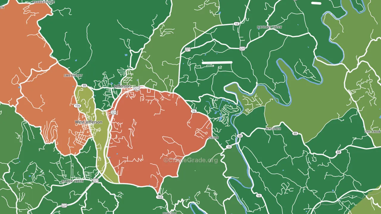 28640, NC Map of Vehicle Theft Rates