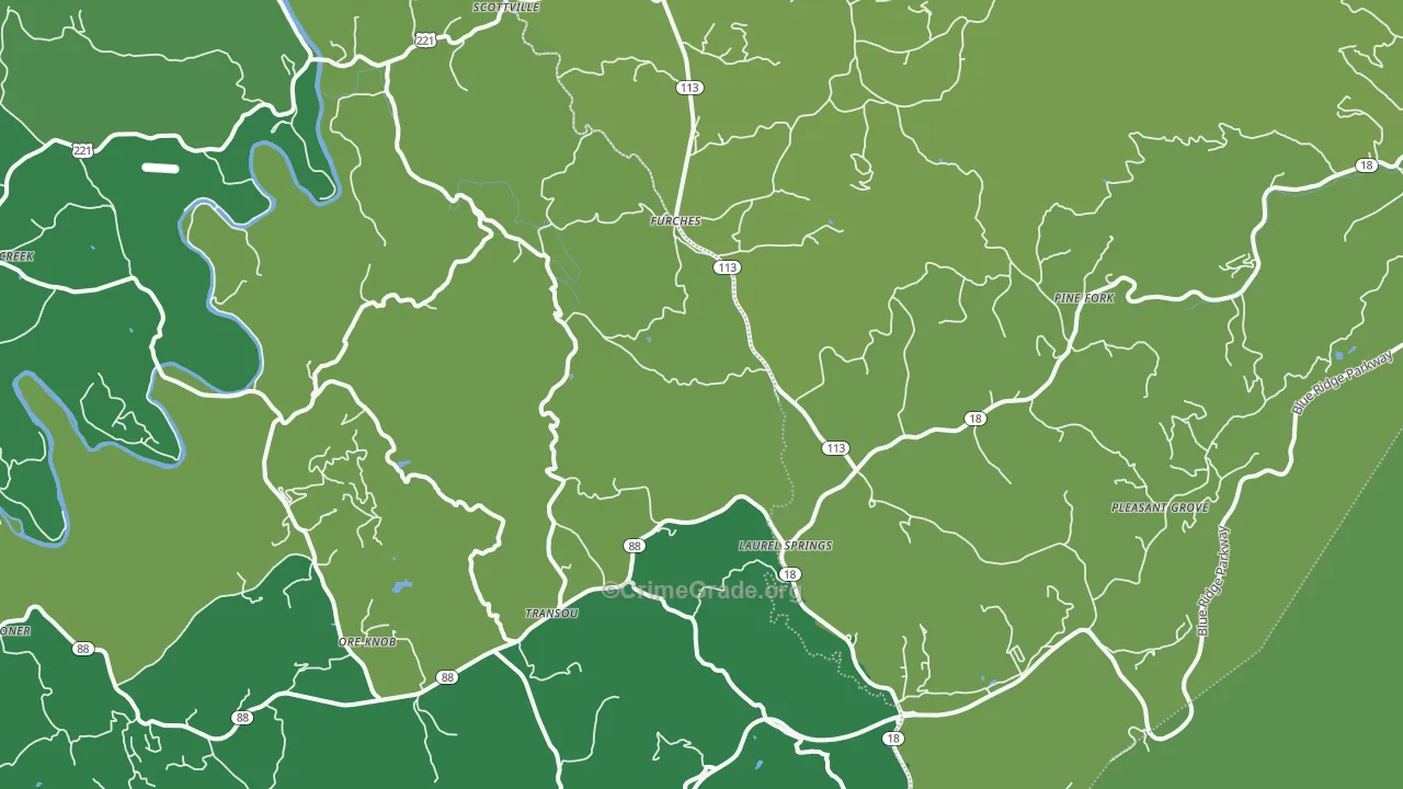 28644, NC Map of Vehicle Theft Rates