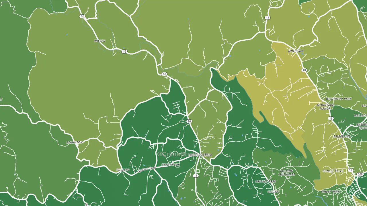 28651, NC Map of Vehicle Theft Rates