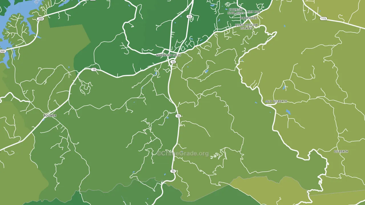 28654, NC Map of Vehicle Theft Rates