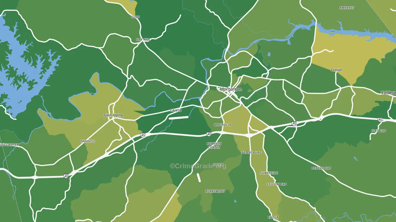 28655, NC Map of Vehicle Theft Rates