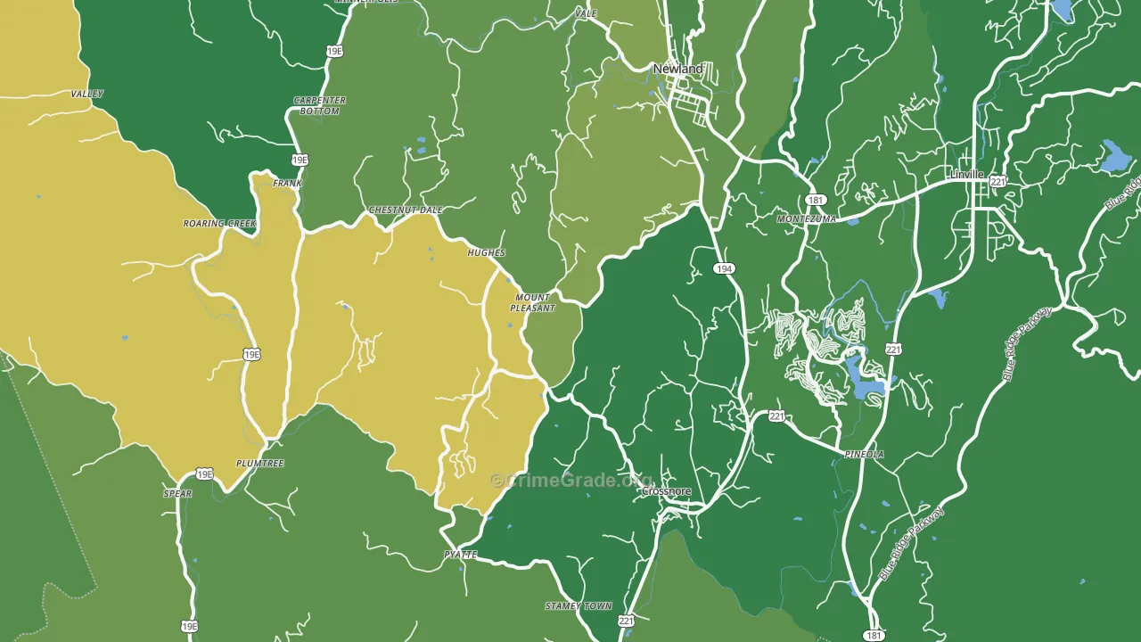28657, NC Map of Vehicle Theft Rates