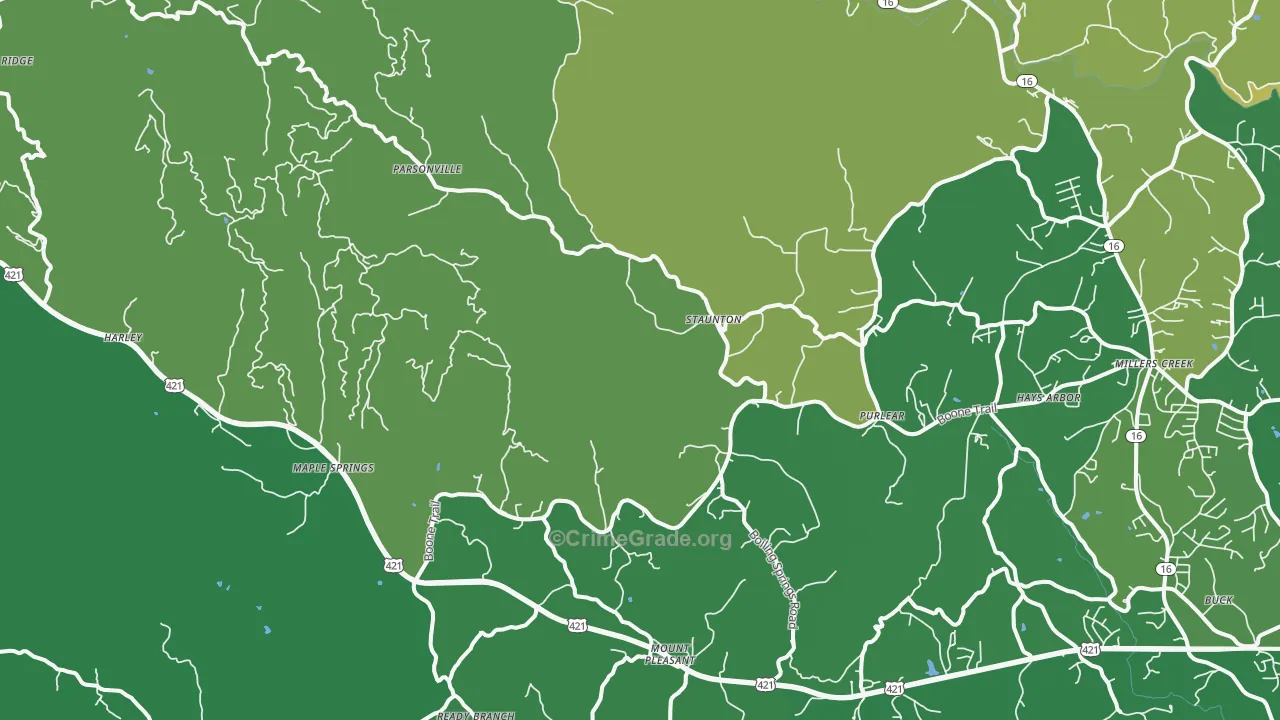 28665, NC Map of Vehicle Theft Rates