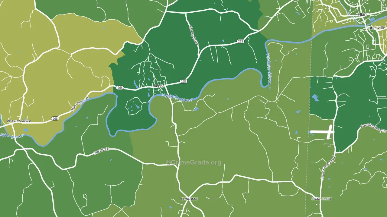 28670, NC Map of Vehicle Theft Rates