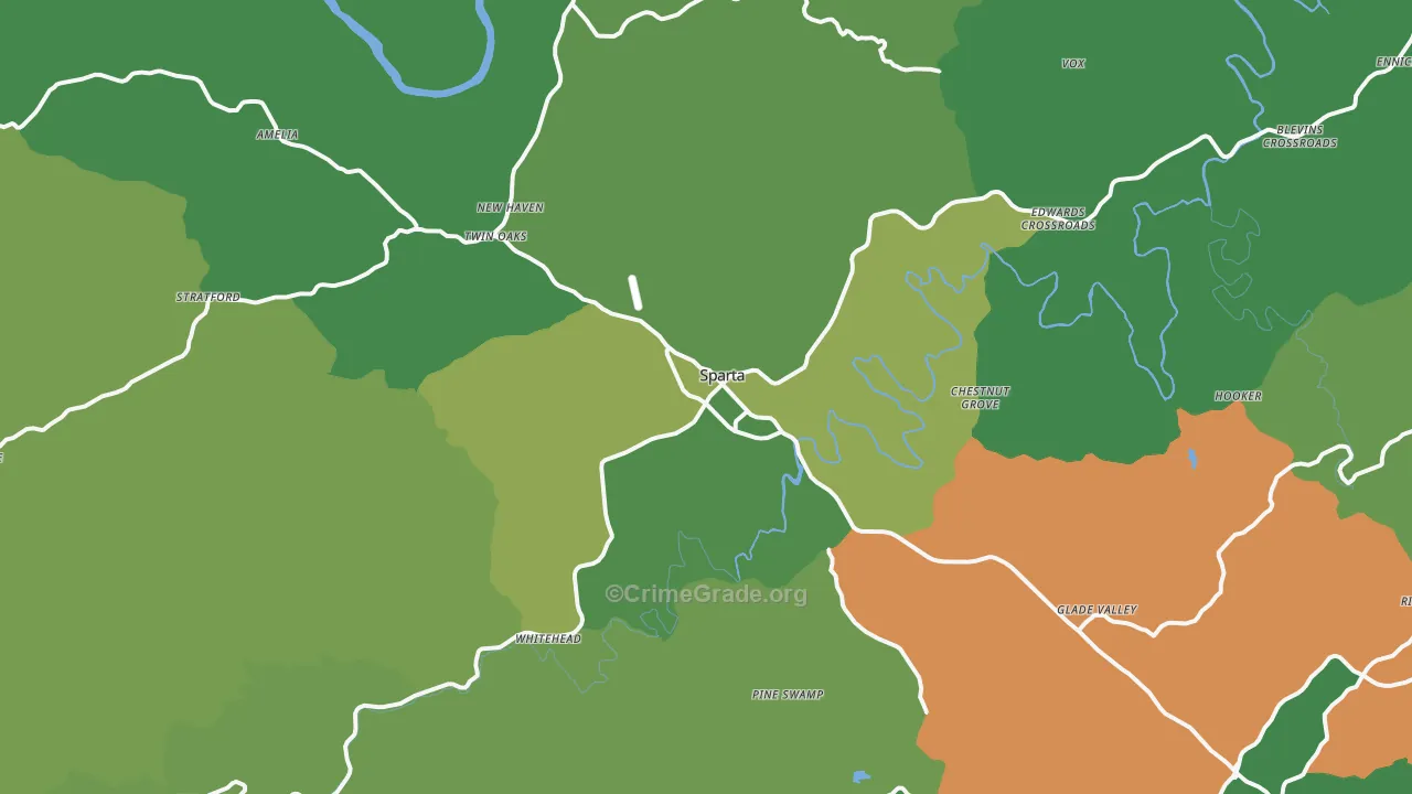 28675, NC Map of Vehicle Theft Rates