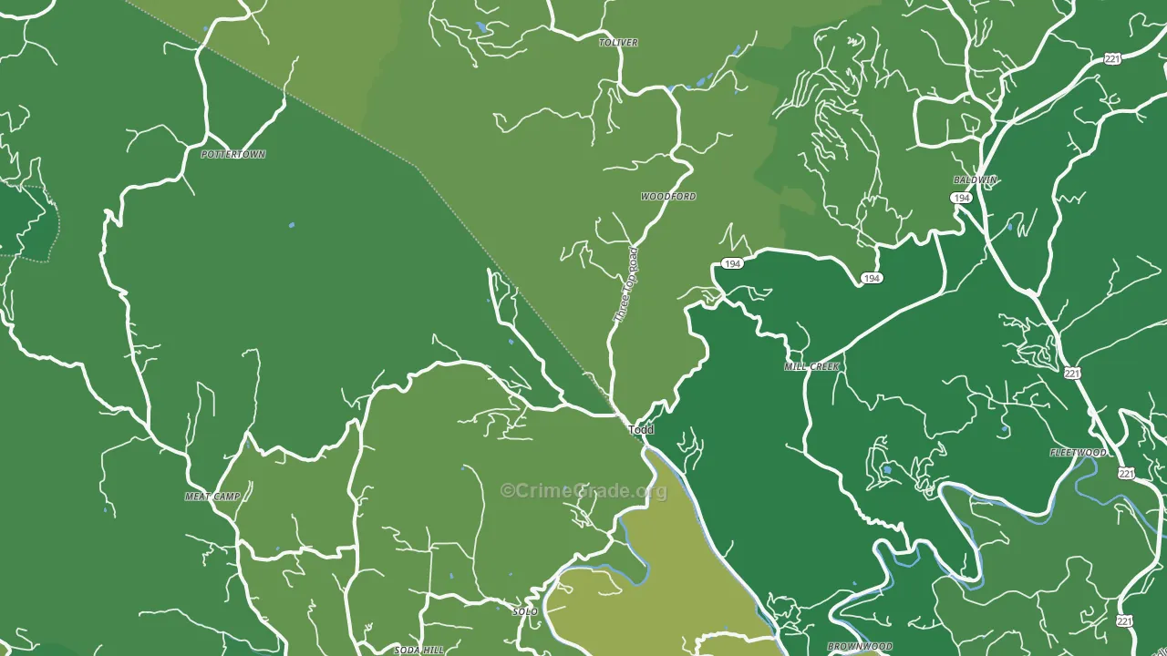 28684, NC Map of Vehicle Theft Rates