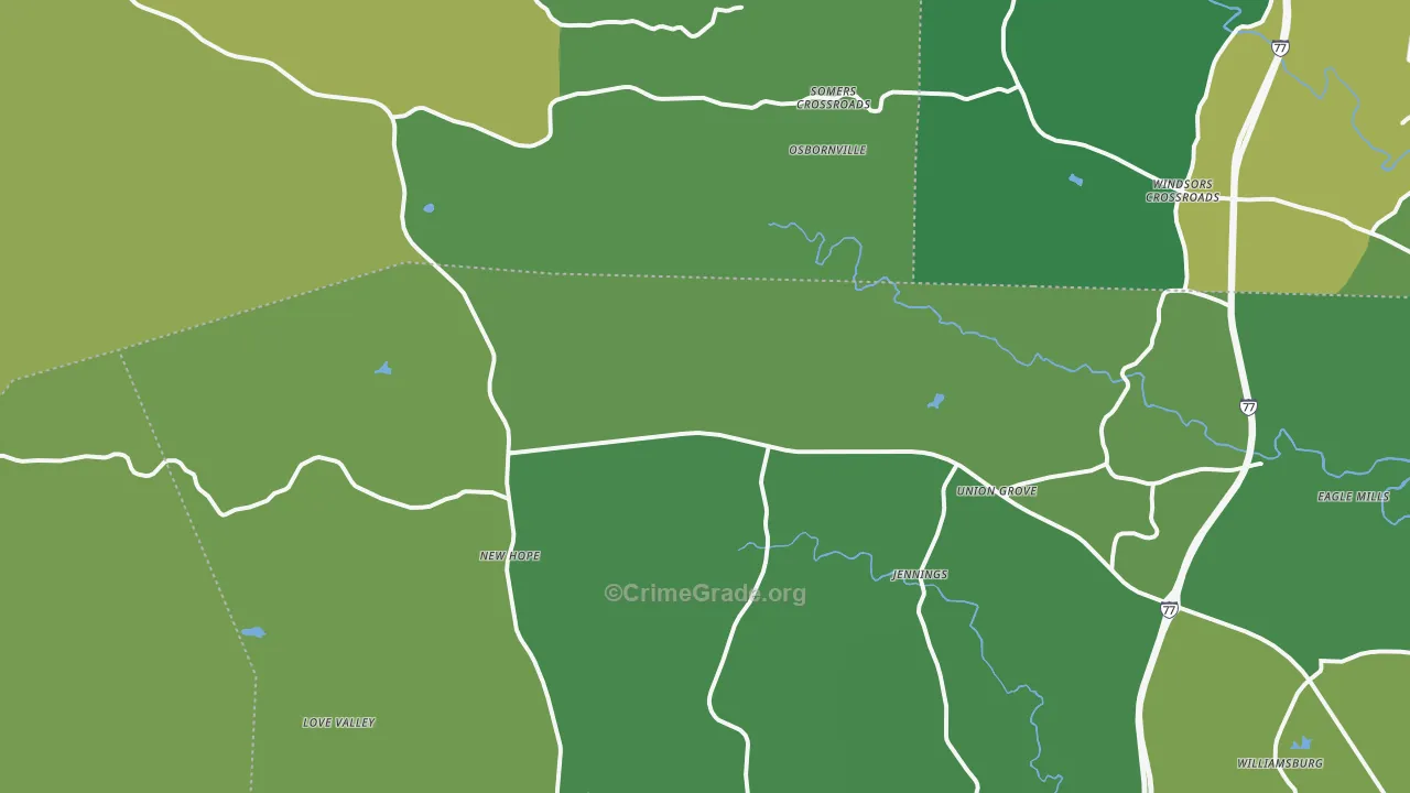 28689, NC Map of Vehicle Theft Rates
