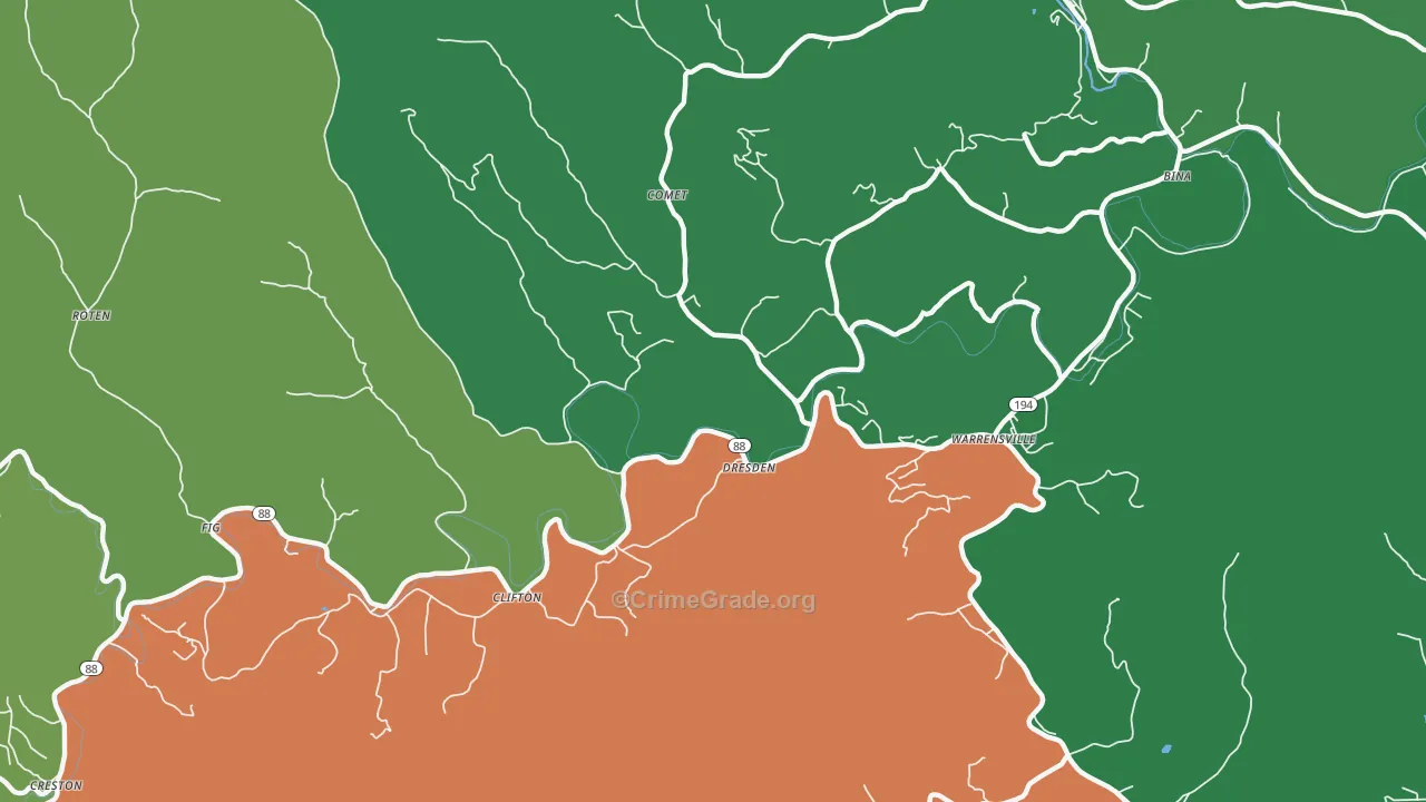 28693, NC Map of Vehicle Theft Rates
