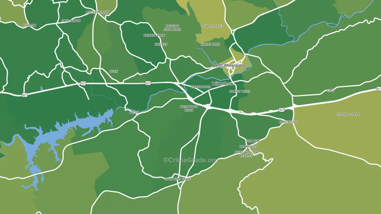 28697, NC Map of Vehicle Theft Rates