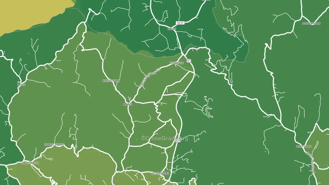 28698, NC Map of Vehicle Theft Rates
