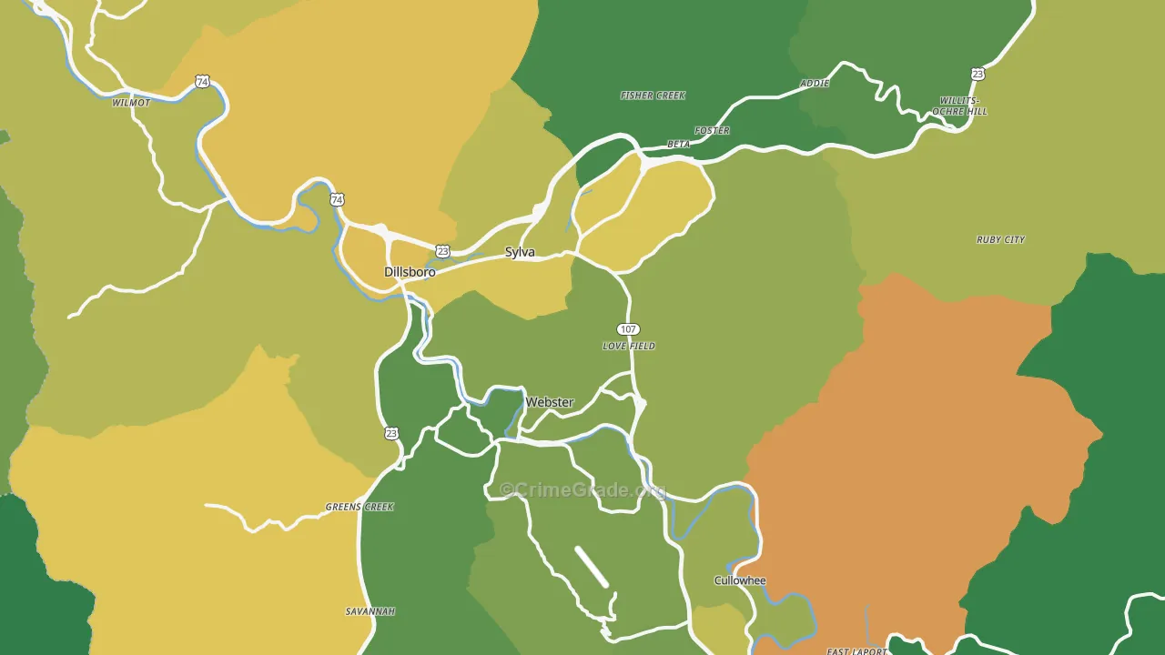 28779, NC Map of Vehicle Theft Rates