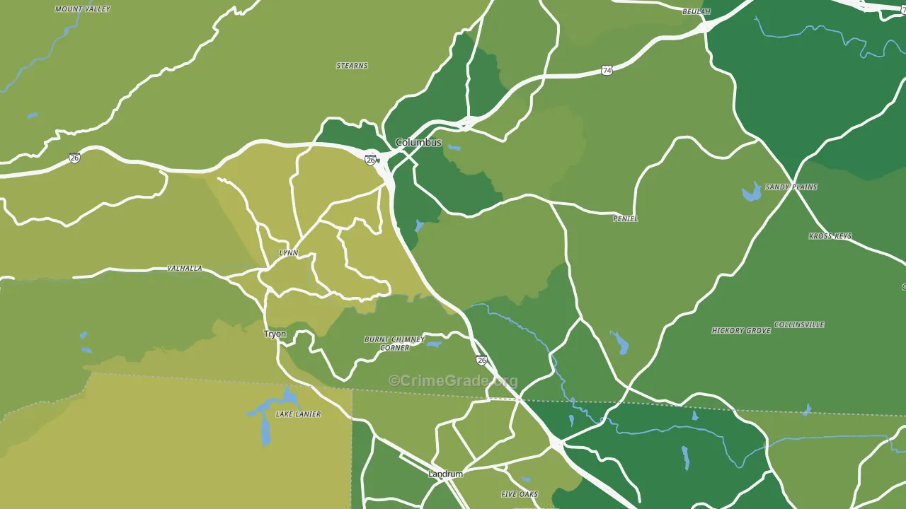 28782, NC Map of Vehicle Theft Rates