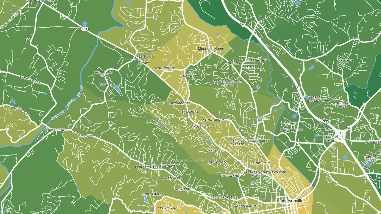 28791, NC Map of Vehicle Theft Rates