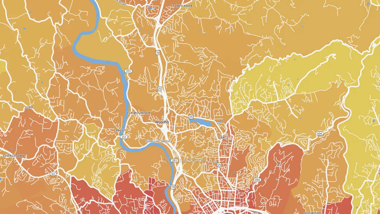 28804, NC Map of Vehicle Theft Rates