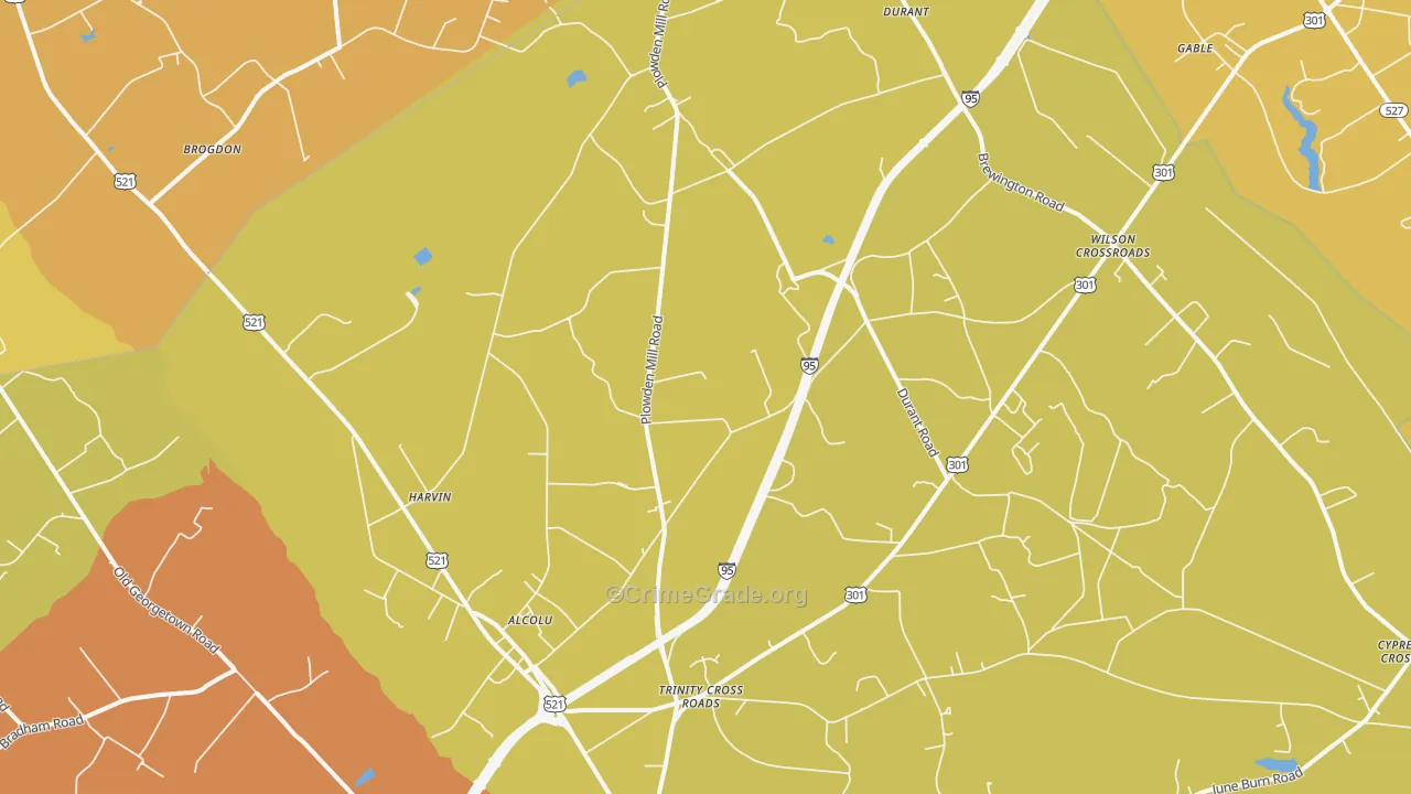 29001, SC Map of Vehicle Theft Rates