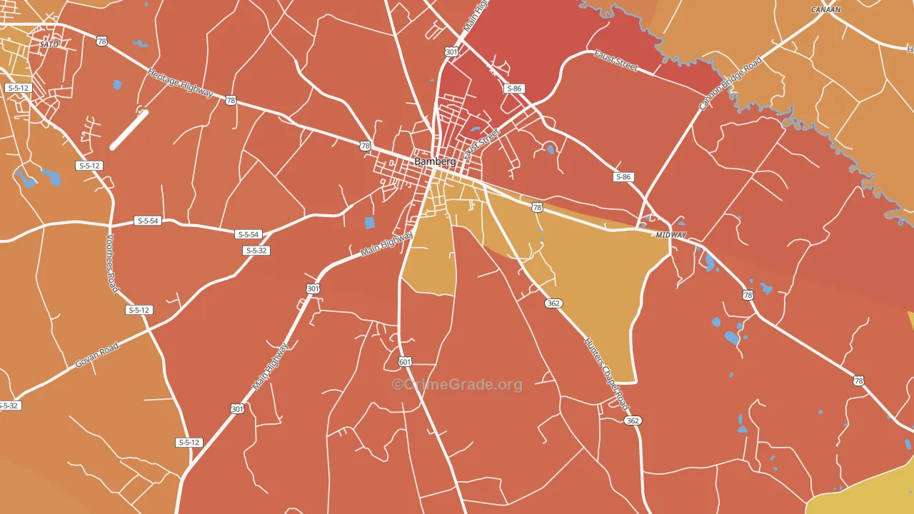29003, SC Map of Vehicle Theft Rates