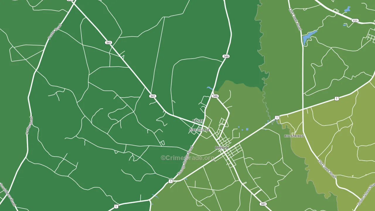 29009, SC Map of Vehicle Theft Rates