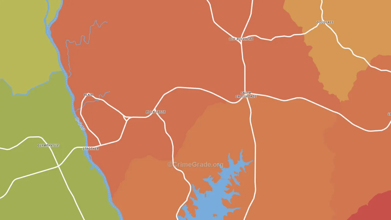 29015, SC Map of Vehicle Theft Rates