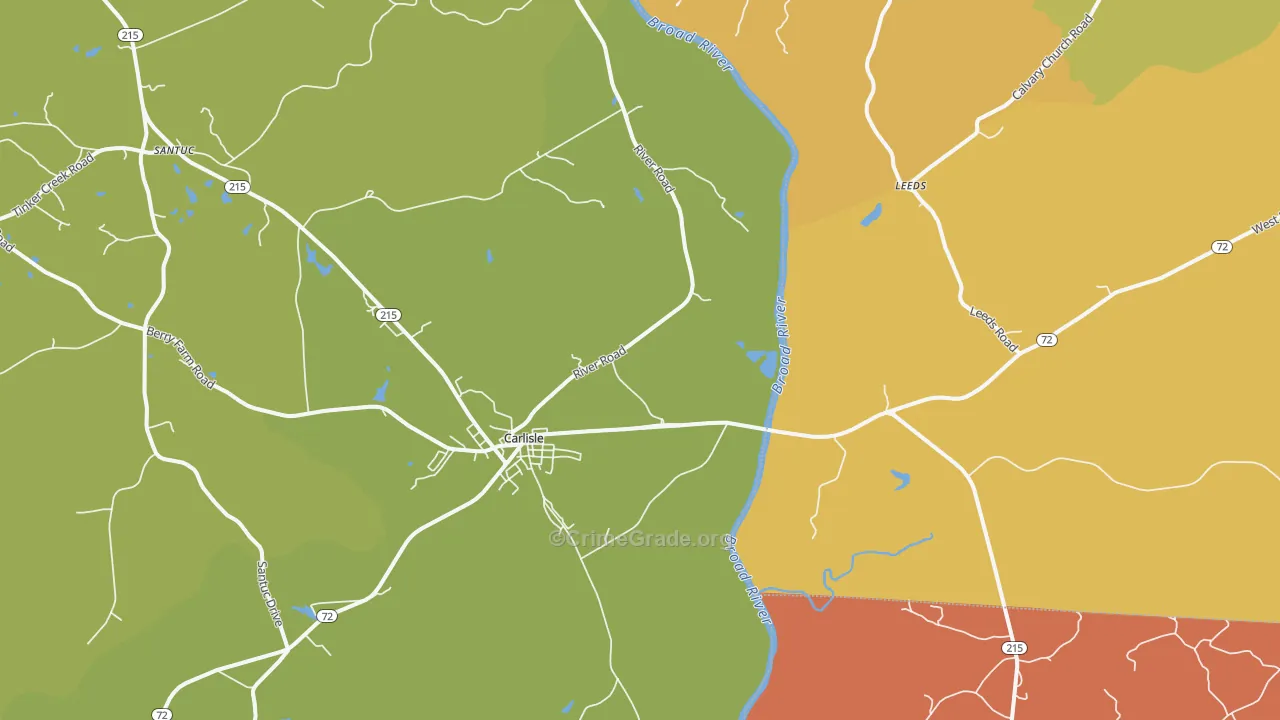 29031, SC Map of Vehicle Theft Rates