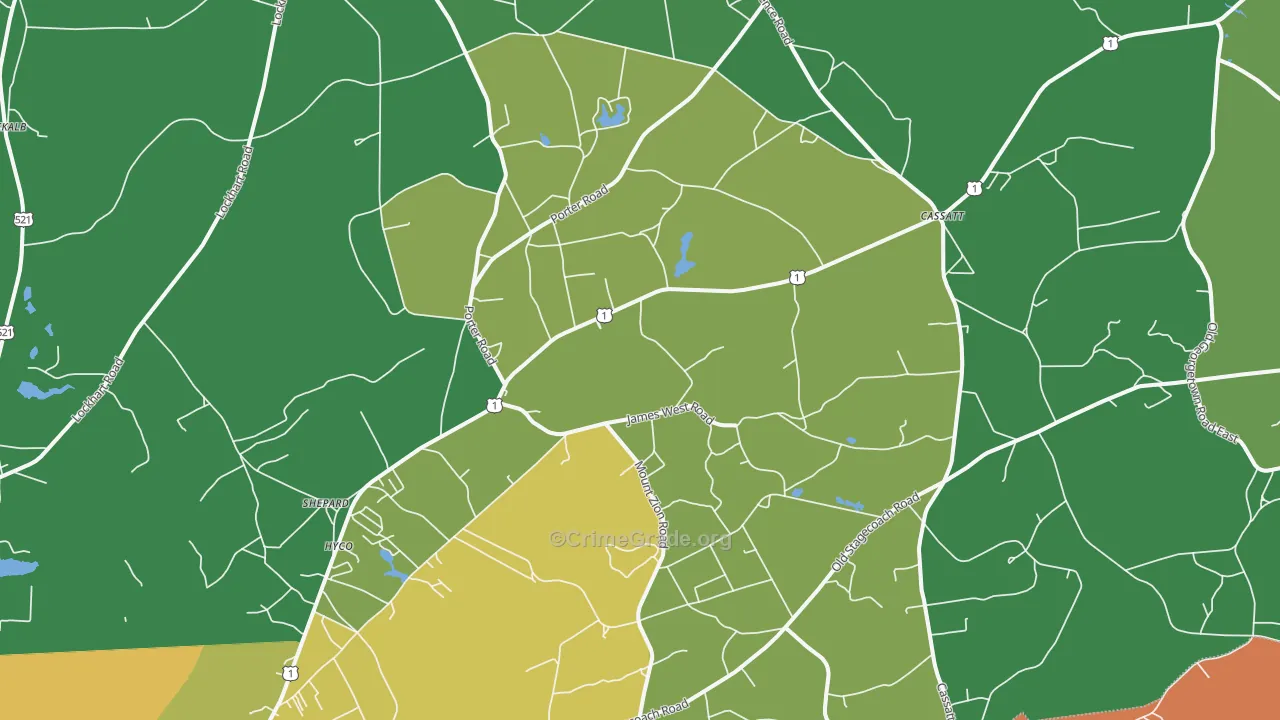 29032, SC Map of Vehicle Theft Rates