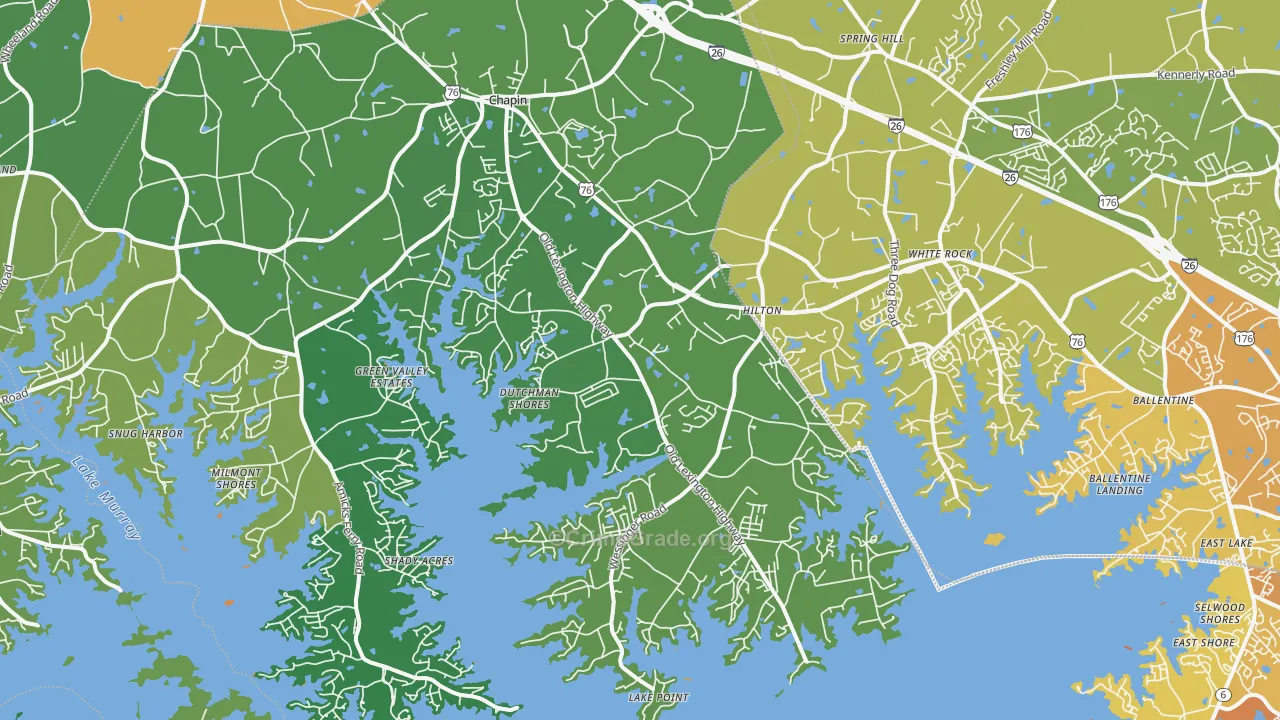 29036, SC Map of Vehicle Theft Rates
