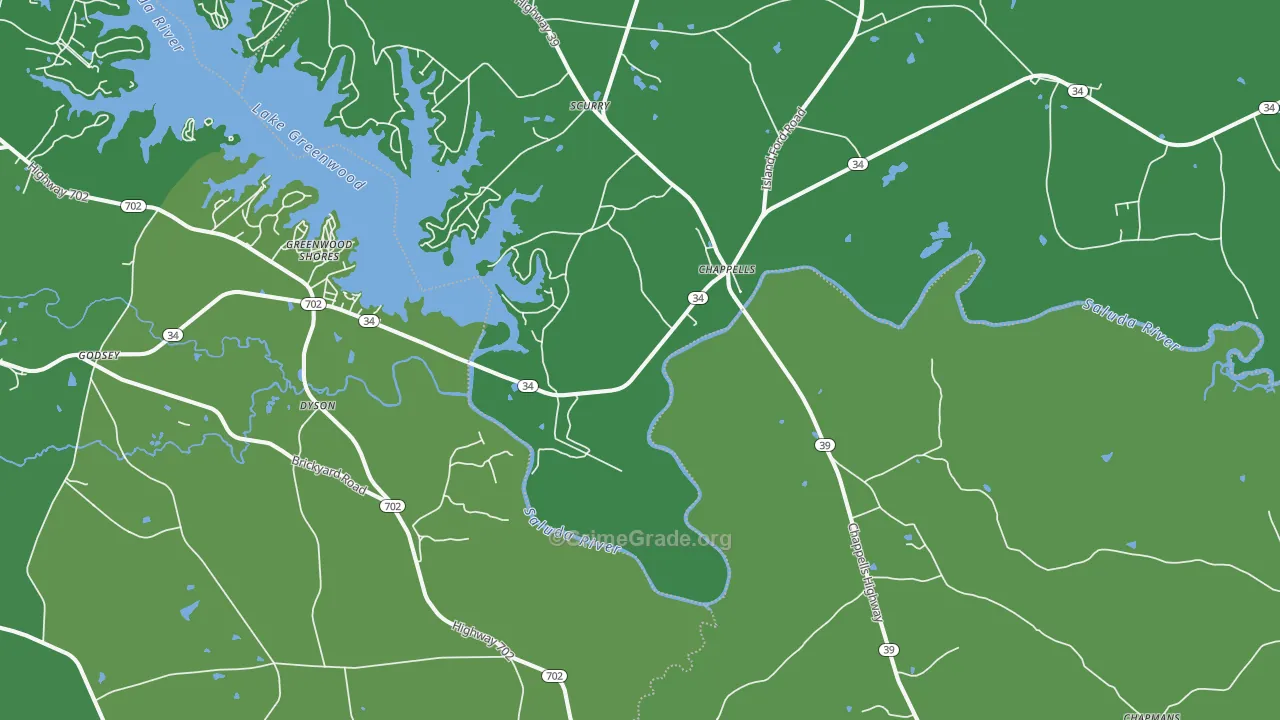 29037, SC Map of Vehicle Theft Rates