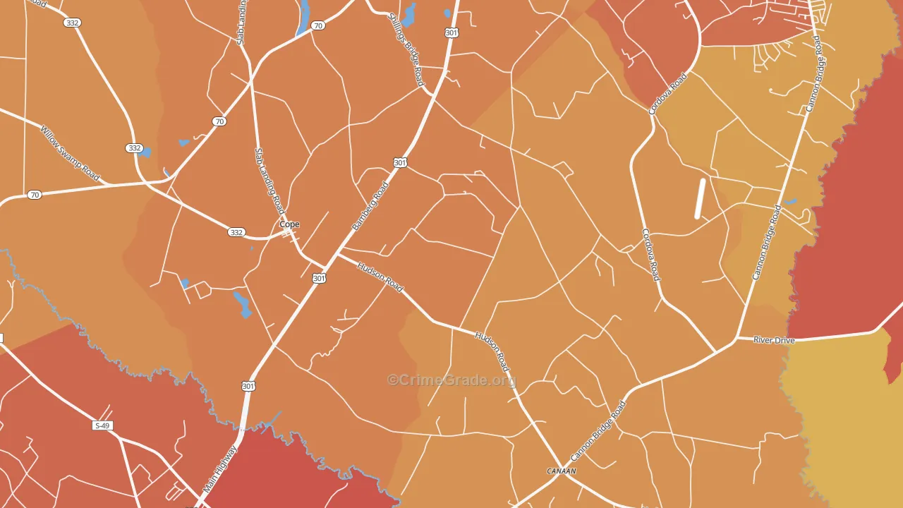 29038, SC Map of Vehicle Theft Rates