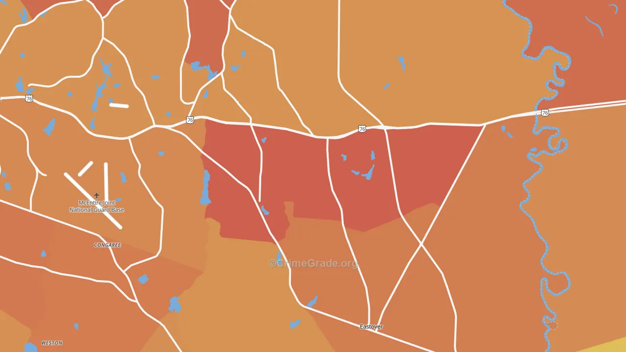 29044, SC Map of Vehicle Theft Rates