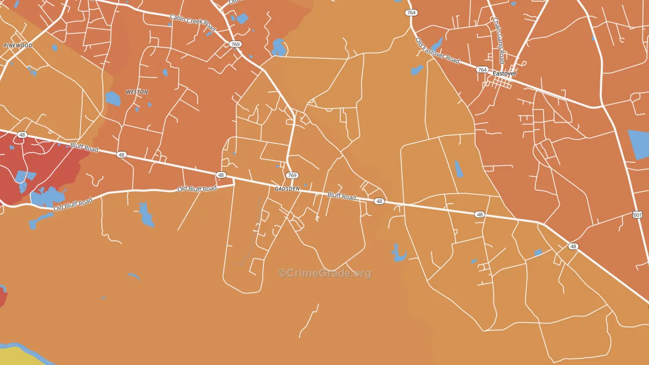 29052, SC Map of Vehicle Theft Rates