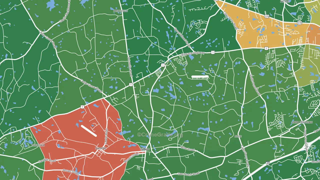 29054, SC Map of Vehicle Theft Rates