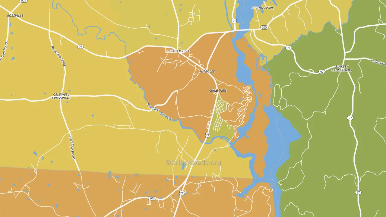 29055, SC Map of Vehicle Theft Rates
