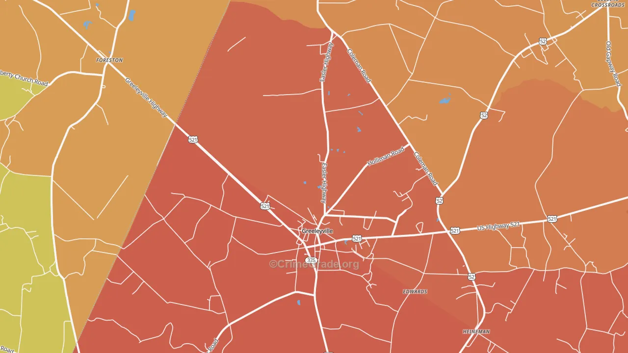 29056, SC Map of Vehicle Theft Rates