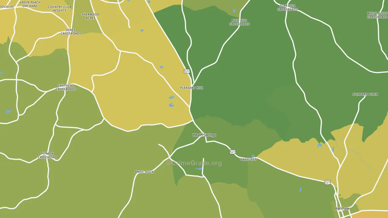 29058, SC Map of Vehicle Theft Rates