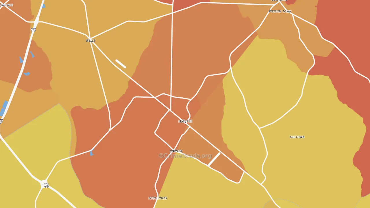 29059, SC Map of Vehicle Theft Rates