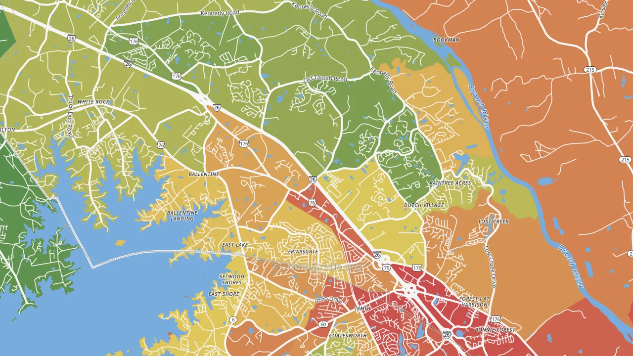 29063, SC Map of Vehicle Theft Rates