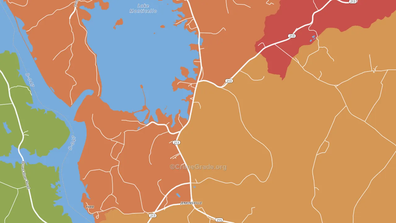 29065, SC Map of Vehicle Theft Rates